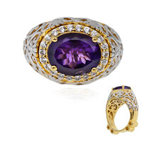 Zilveren ring met een Zambia-amethist (Dallas Prince Designs)