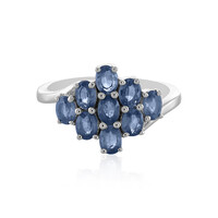 Zilveren ring met blauwe saffieren