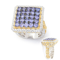 Zilveren ring met tanzanieten (Gems en Vogue)