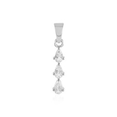 Zilveren hanger met witte topaasstenen