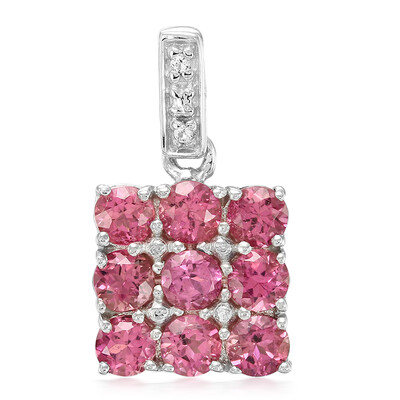 Zilveren hanger met roze toermalijnen