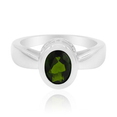 Zilveren ring met een Russische diopsied