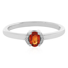 Zilveren ring met een avondrode robijn