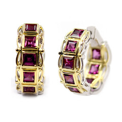 Zilveren oorbellen met rhodolieten (Dallas Prince Designs)