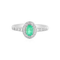 Zilveren ring met een Columbiaanse smaragd
