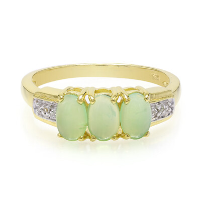 Zilveren ring met keizerlijke chrysopraasstenen