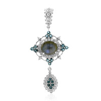 Zilveren hanger met een labradoriet (Dallas Prince Designs)