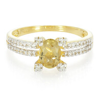 Zilveren ring met een champagne kwarts