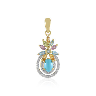 Zilveren hanger met een Sleeping Beauty Turkoois
