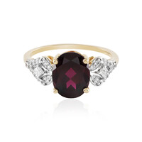 Gouden ring met een magenta granaat