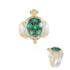 Zilveren ring met Zambia-smaragdstenen (Gems en Vogue)