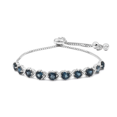 Zilveren armband met Londen-blauwe topaasstenen