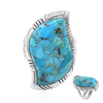 Zilveren ring met een Blauwe Kingman Mohave Turkoois (Art of Nature)