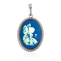 Zilveren hanger met een Blauwe Barnsteen