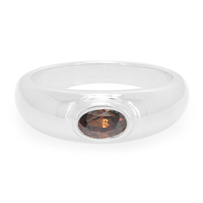 Zilveren ring met een Chocolade zirkoon