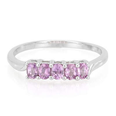 Zilveren ring met Onverhitte Purper Saffieren