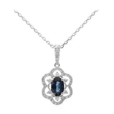 Gouden halsketting met een Blauwe Ceylon saffier (CIRARI)