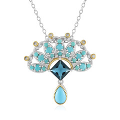 Zilveren halsketting met een Sleeping Beauty Turkoois (Gems en Vogue)