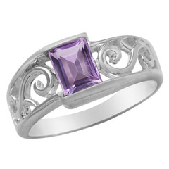Zilveren ring met een amethist