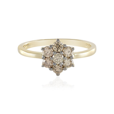 Gouden ring met SI2 Champagne Diamanten