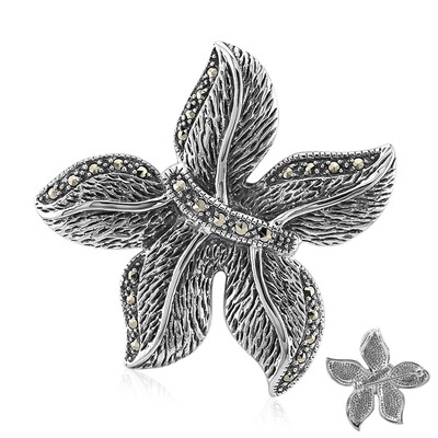 Zilveren broche met marcasieten (Annette classic)