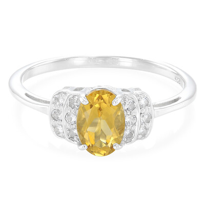 Zilveren ring met een champagne kwarts