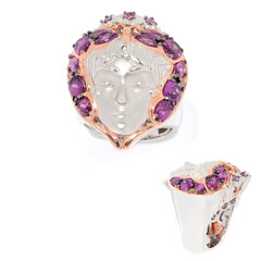 Zilveren ring met Paarse kleurwissel granaten (Gems en Vogue)