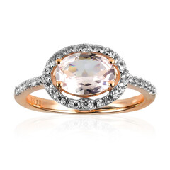 Gouden ring met een Onverhitte Roze Beril