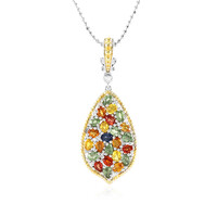Zilveren halsketting met een blauwe saffier (Dallas Prince Designs)