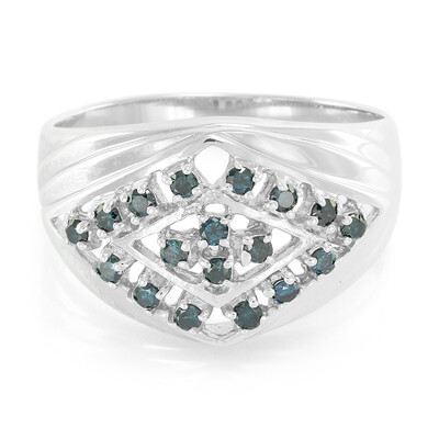 Zilveren herenring met Fancy diamanten