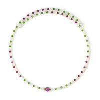 Stalen halsband met een Mozambique robijn (Riya)