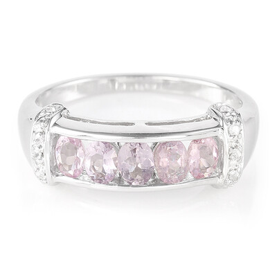 Zilveren ring met roze koper toermalijnen