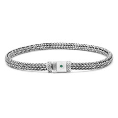Zilveren armband met een Zambia-smaragd (Nan Collection)