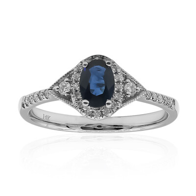 Gouden ring met een Ceylon saffier (CIRARI)