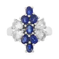 Zilveren ring met witte topaasstenen