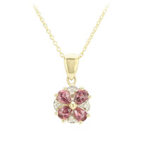 Gouden halsketting met Onverhitte Padparadscha Saffieren