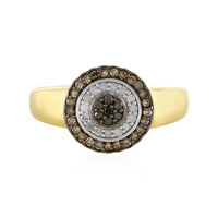 Zilveren ring met I4 Champagne Diamanten
