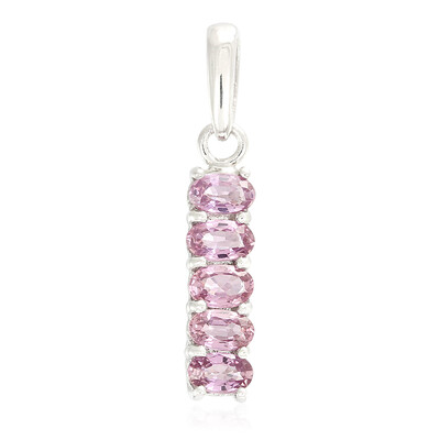 Zilveren hanger met Onverhitte Purper Saffieren