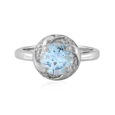 Zilveren ring met een hemel-blauwe topaas