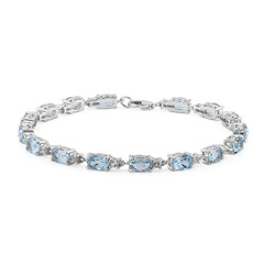 Zilveren armband met hemel-blauwe topaasstenen