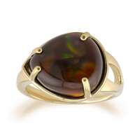 Gouden ring met een vuur agaat