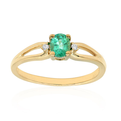 Gouden ring met een AAA Zambia smaragd