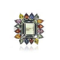 Zilveren ring met een groene amethist