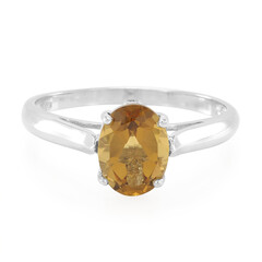Zilveren ring met een cognac kwarts