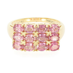 Gouden ring met Onverhitte Padparadscha Saffieren (AMAYANI)