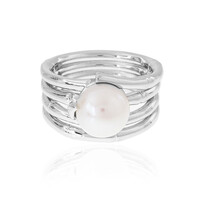 Zilveren ring met een zoetwater kweekparel