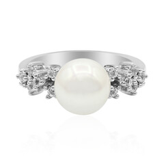 Zilveren ring met een zoetwater kweekparel
