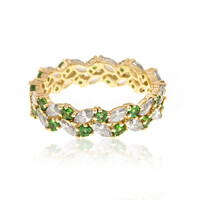 Gouden ring met AAA- Tanzania tsavorietem (de Melo)