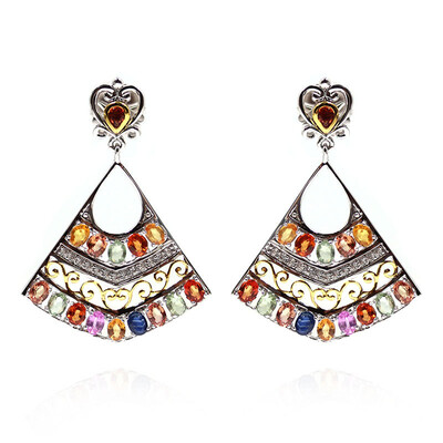Zilveren oorbellen met saffieren (Dallas Prince Designs)