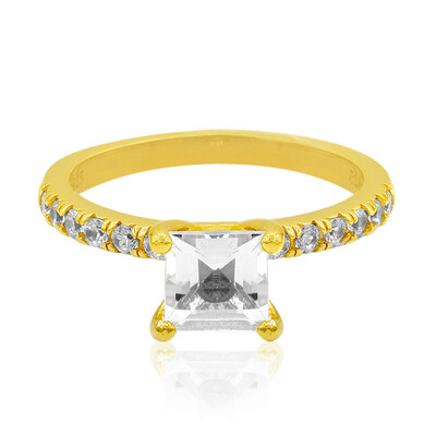 Zilveren ring met een witte topaas